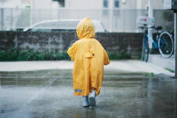 Child in rainproof coat