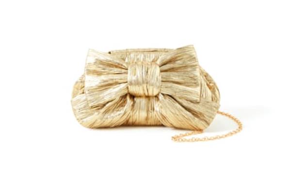 Mo<em></em>nsoon Oversized Bow metallic Bag