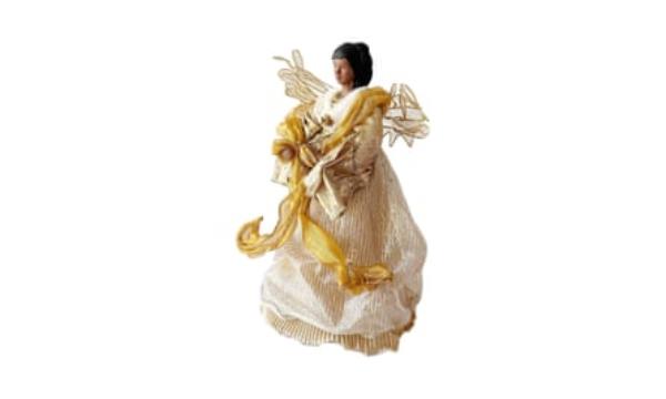 vintage black African woman Christmas angel tree topper ornament